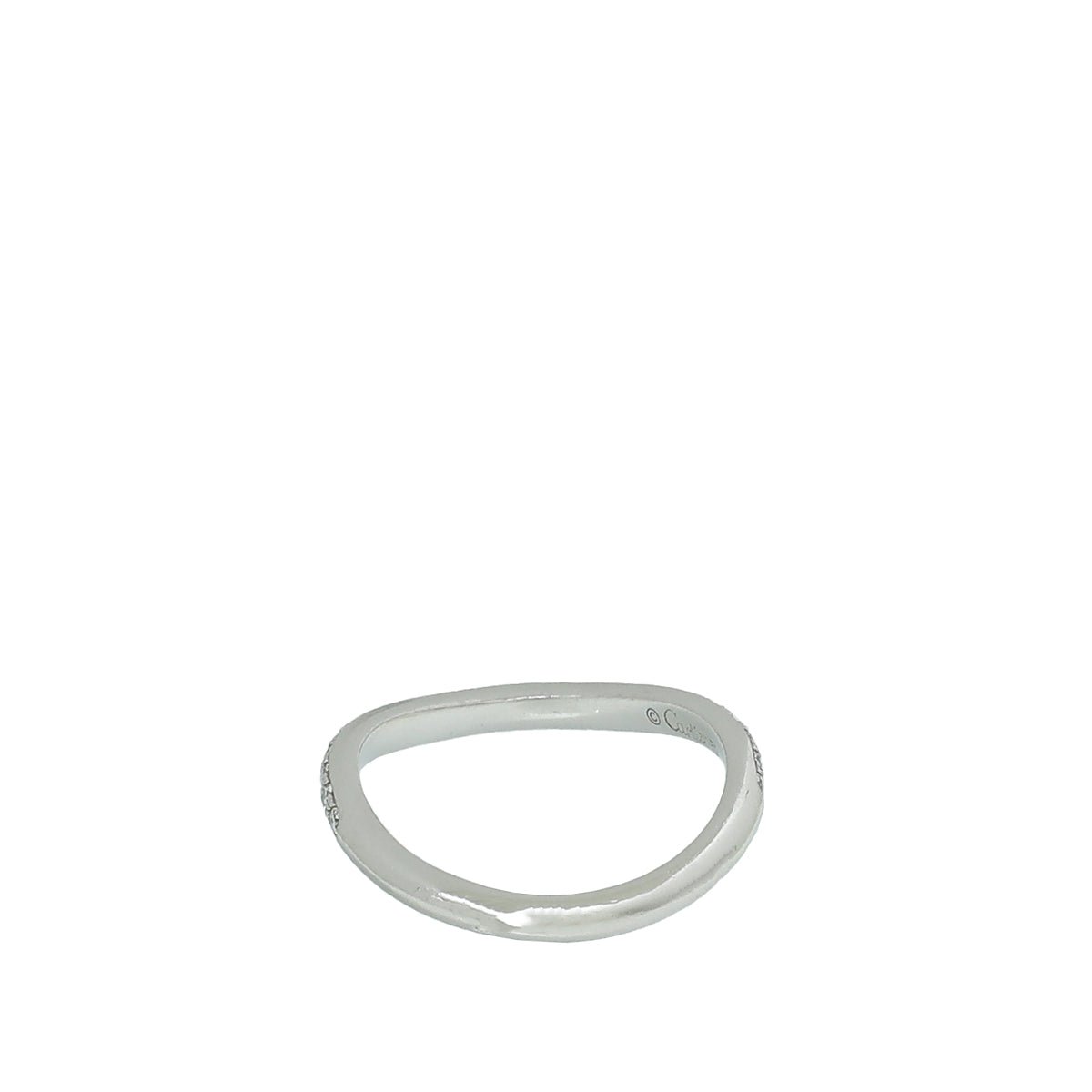 Cartier Diamond Platinum Trinity Ruban Wedding Band Ring 53