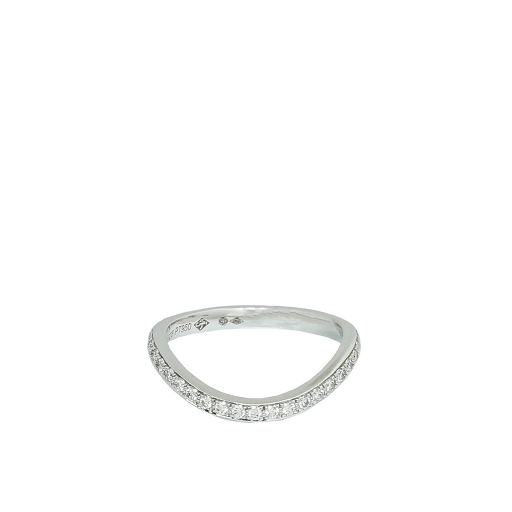 Cartier Diamond Platinum Trinity Ruban Wedding Band Ring 53