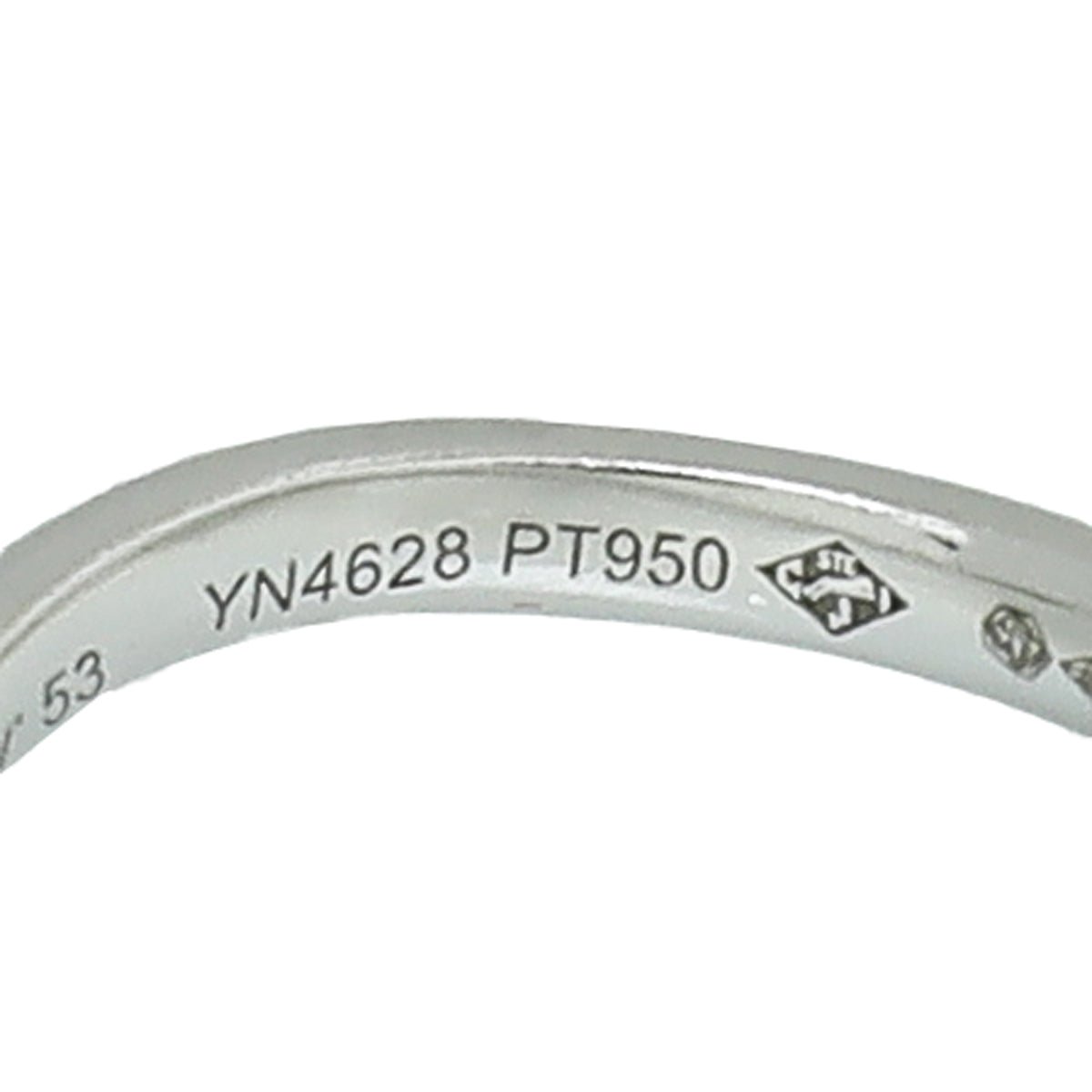 Cartier Diamond Platinum Trinity Ruban Wedding Band Ring 53