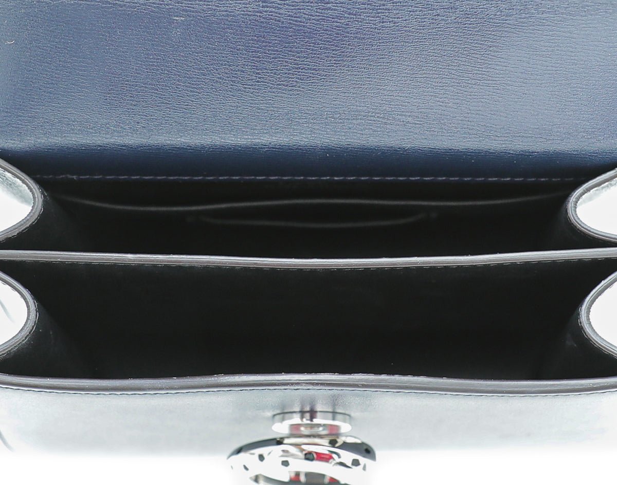 Cartier Navy Blue Panthere De Cartier Top Handle Mini Bag