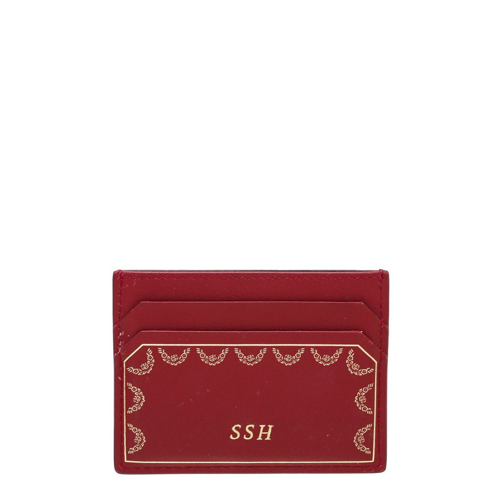 Cartier Spinal Red Guirlande De Cartier Card Holder W/ SSH Initial