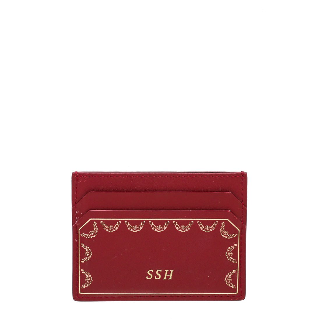 Cartier Spinal Red Guirlande De Cartier Card Holder W/ SSH Initial