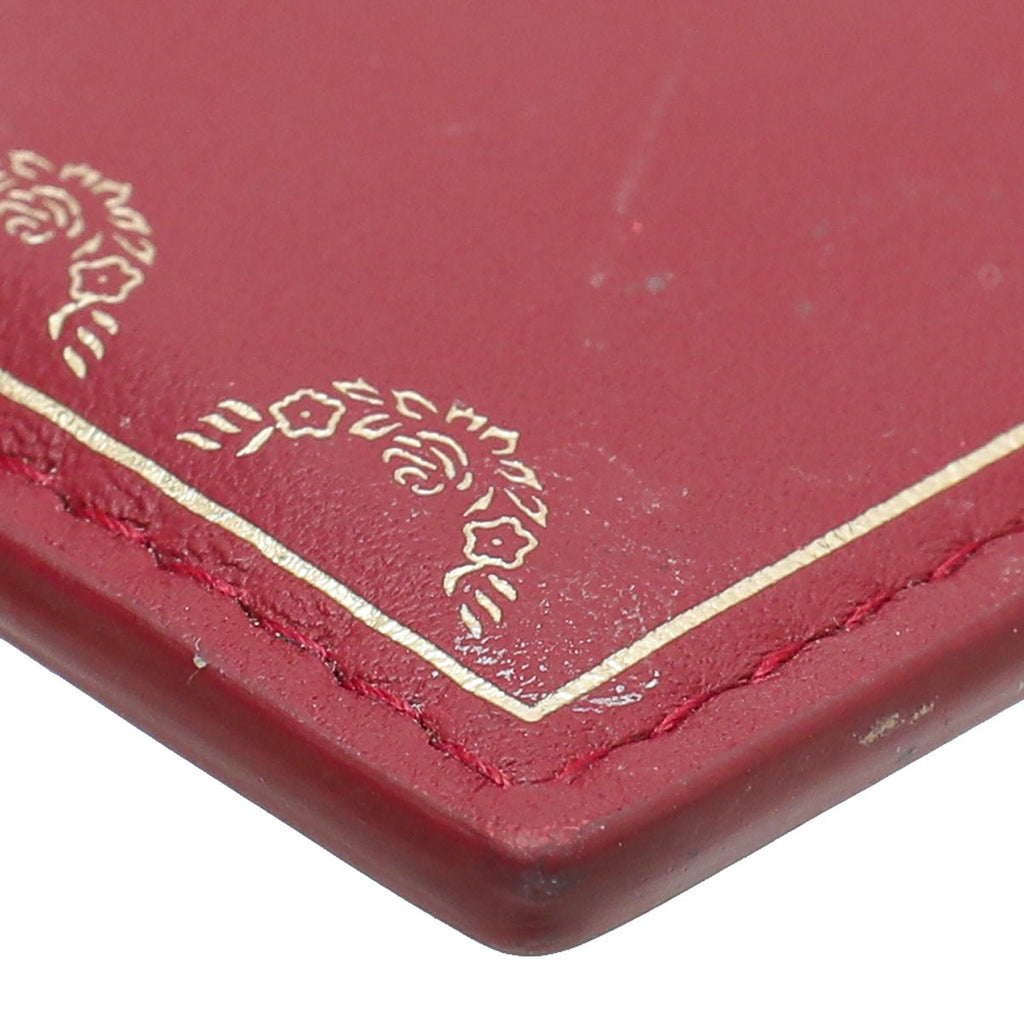 Cartier Spinal Red Guirlande De Cartier Card Holder W/ SSH Initial