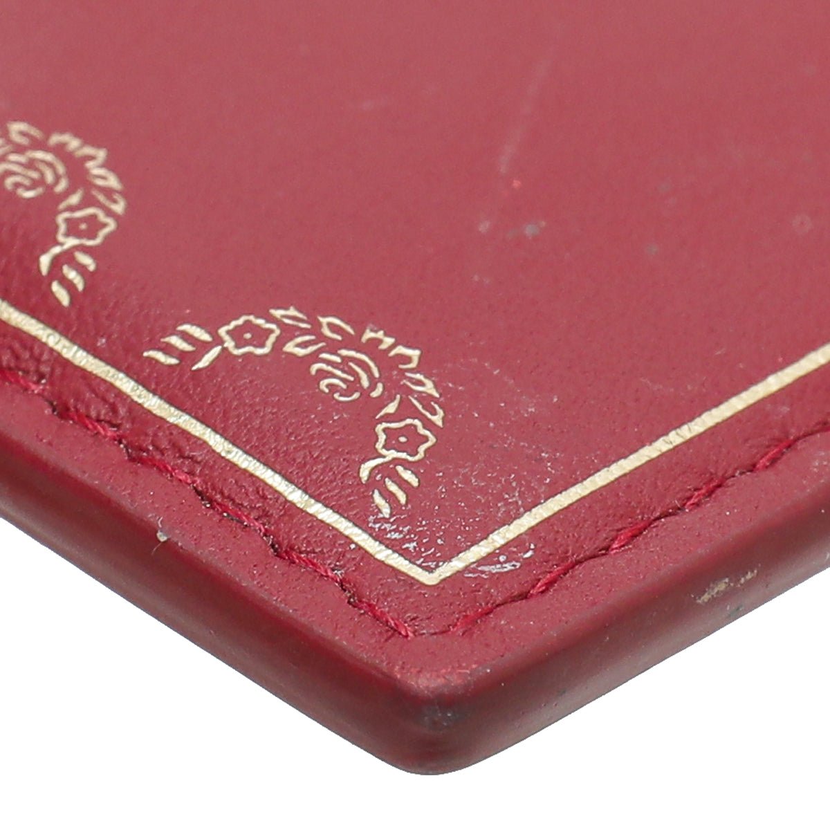 Cartier Spinal Red Guirlande De Cartier Card Holder W/ SSH Initial
