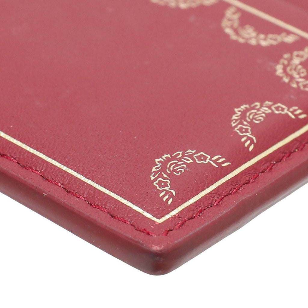 Cartier Spinal Red Guirlande De Cartier Card Holder W/ SSH Initial