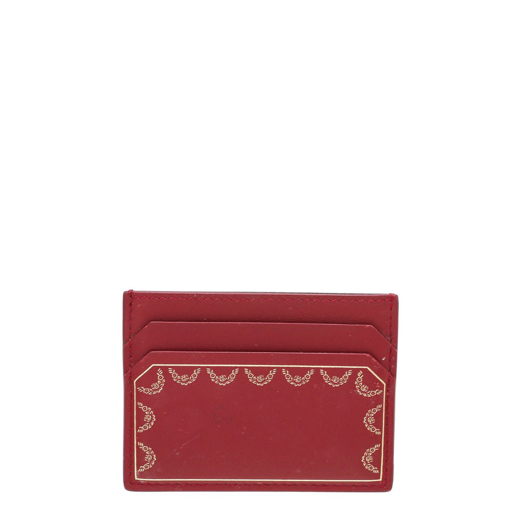 Cartier Spinal Red Guirlande De Cartier Card Holder W/ SSH Initial