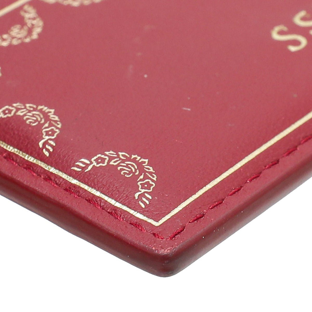 Cartier Spinal Red Guirlande De Cartier Card Holder W/ SSH Initial