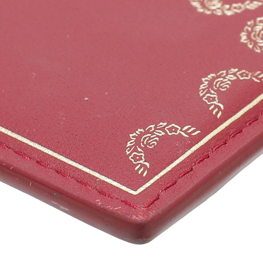 Cartier Spinal Red Guirlande De Cartier Card Holder W/ SSH Initial