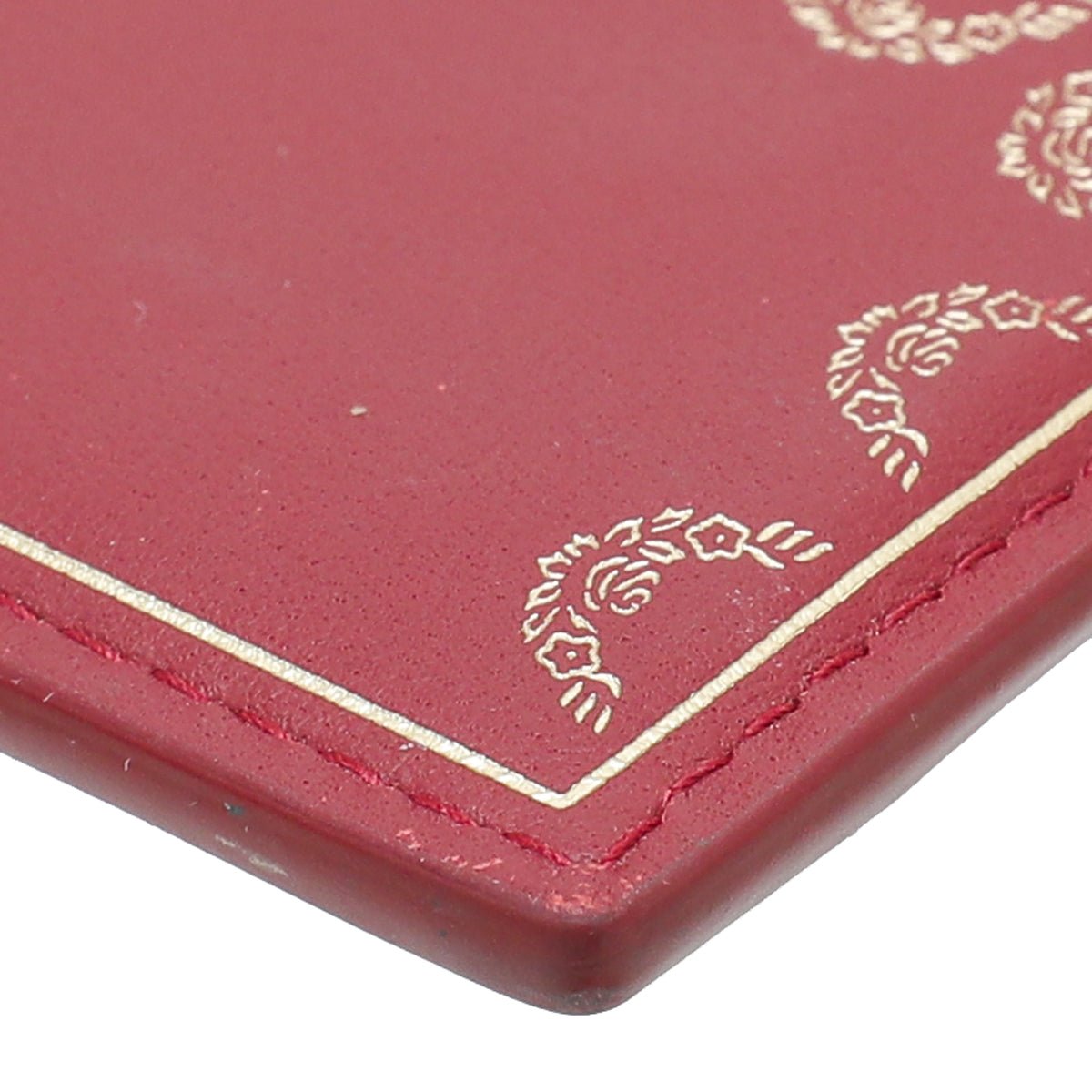 Cartier Spinal Red Guirlande De Cartier Card Holder W/ SSH Initial