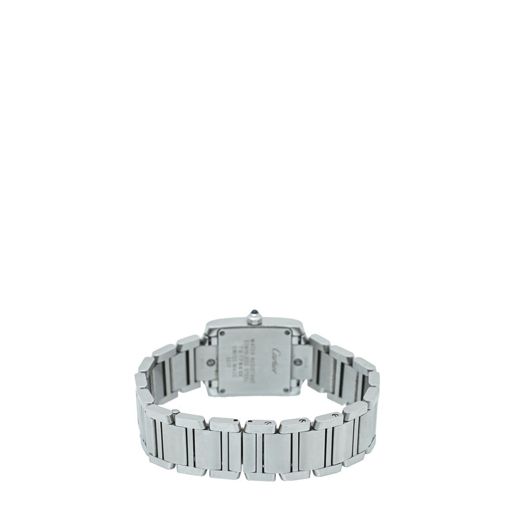 Cartier Stainless Steel Diamond Tank Française Small Quartz Watch