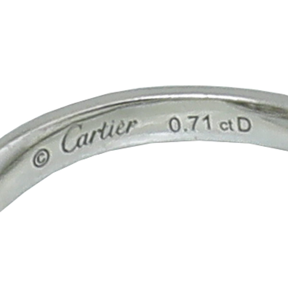 Cartier Trinity Ruban Platinum Solitaire Ring 53