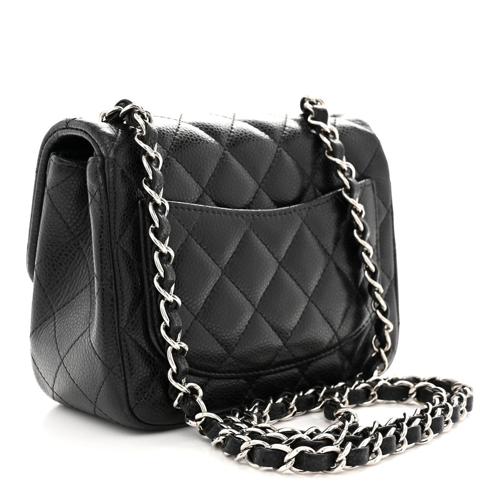 Caviar Quilted Mini Square Flap Black