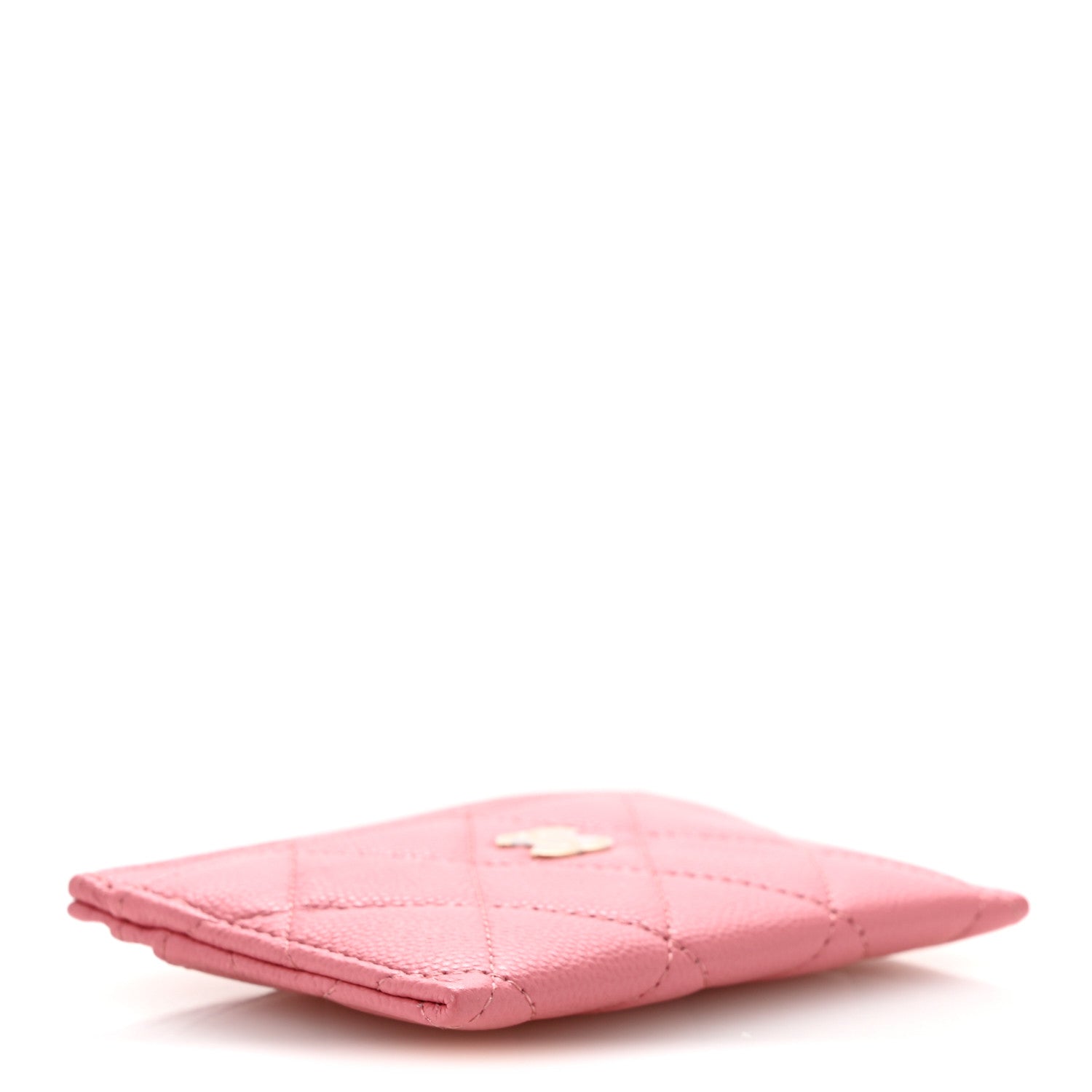 Caviar Quilted Card Holder Dark Pink
