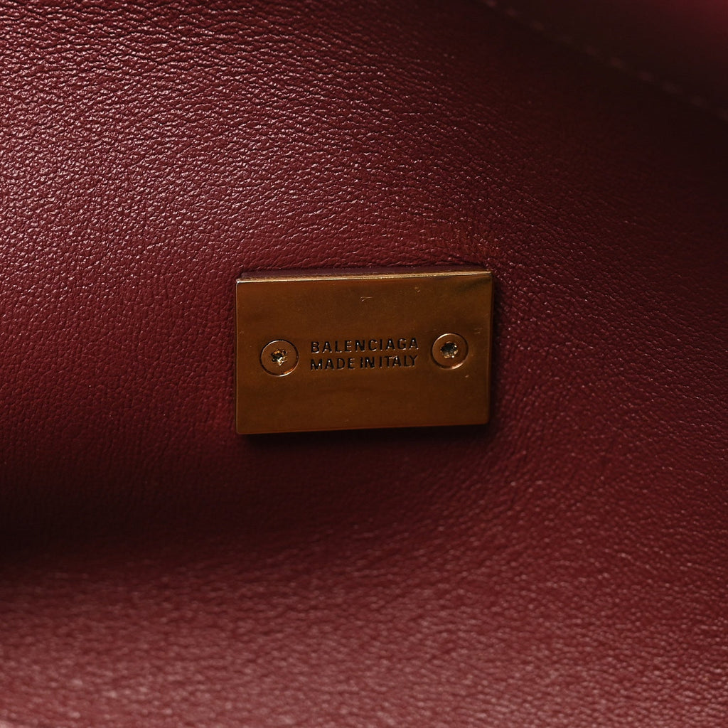 Smooth Calfskin Small Bel Air Clutch On Strap Dark Burgundy