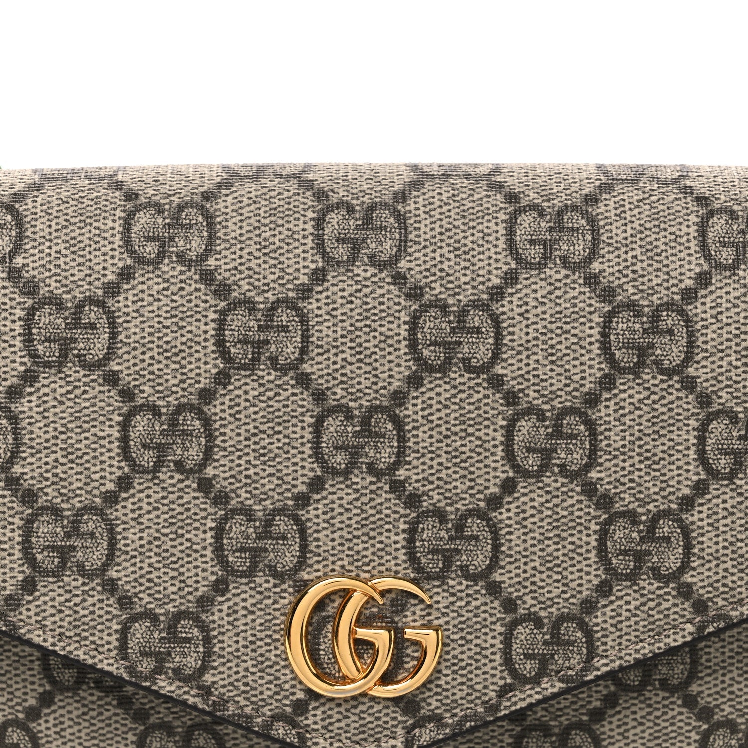 GG Supreme Monogram Textured Dollar Calfskin Web Mini Ophidia Envelope Shoulder Bag Beige Mystic White Oatmeal