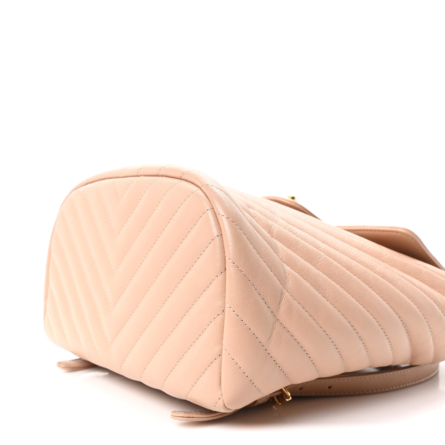 Calfskin Chevron Quilted Small Urban Spirit Backpack Beige