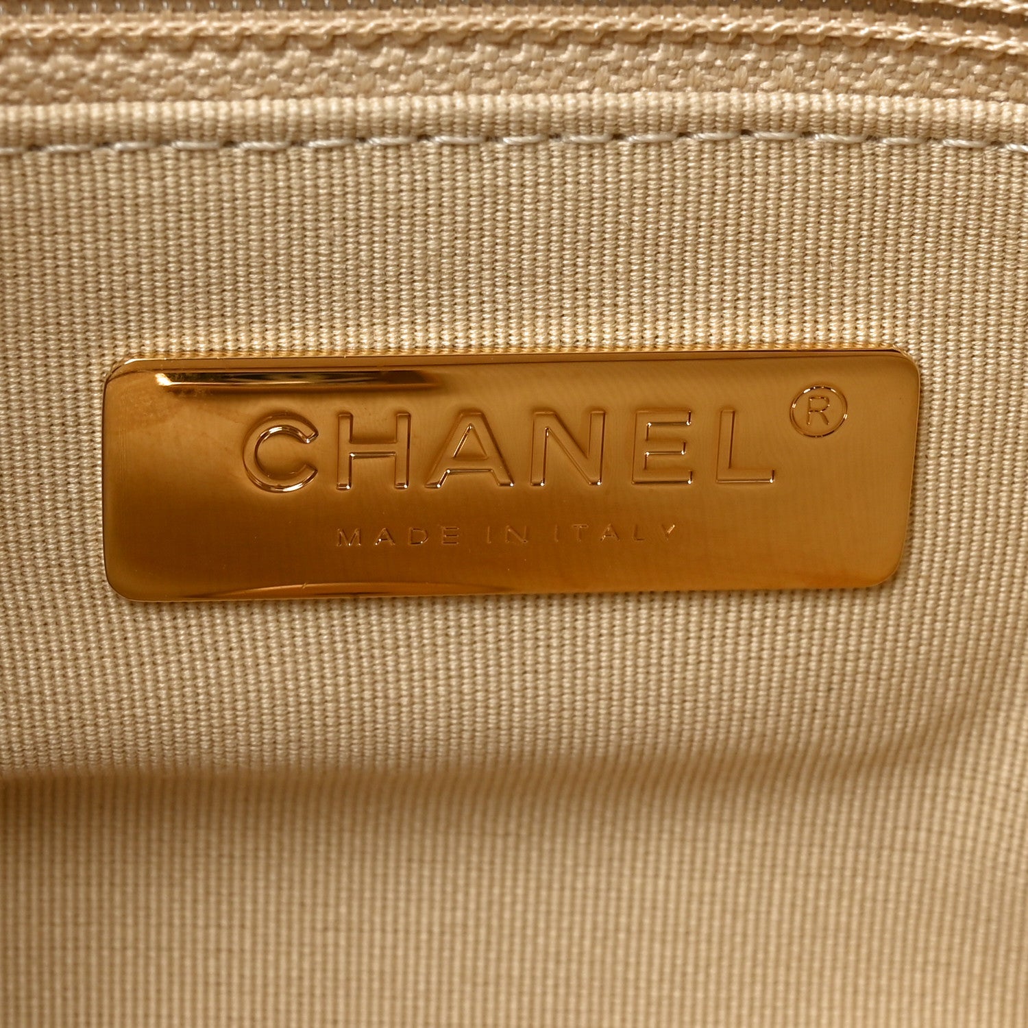 Lambskin Quilted Large Chanel 19 Flap Beige