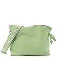 Nappa Calfskin Flamenco Knot Clutch Green