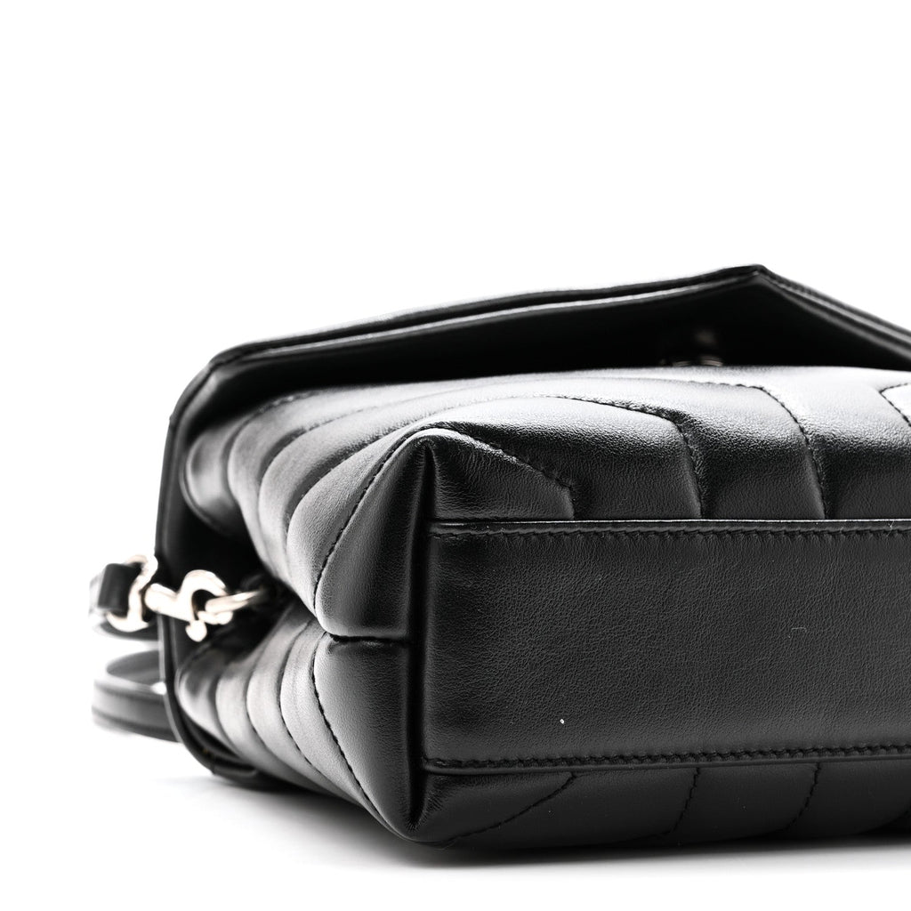 Calfskin Y Quilted Monogram Toy Loulou Crossbody Bag Black