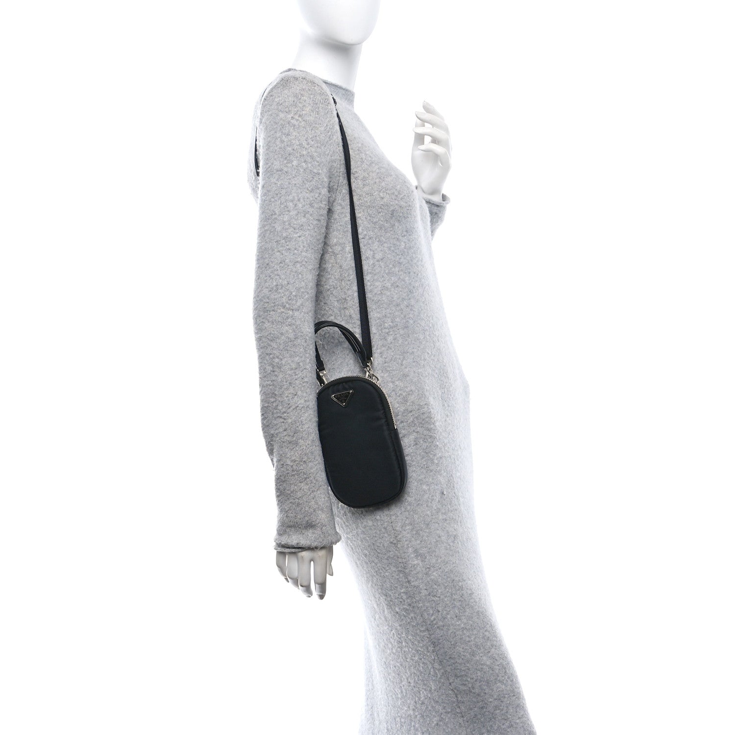 Tessuto Nylon Pocket Mini Bag Black