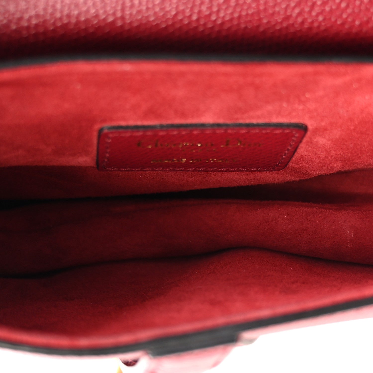 Grained Calfskin Mini Saddle Bag Red