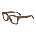 Salvatore Ferragamo Eyeglasses Square Full Rim, Transparent Khaki Frame and Clear Demo Lenses Lens SF2985320