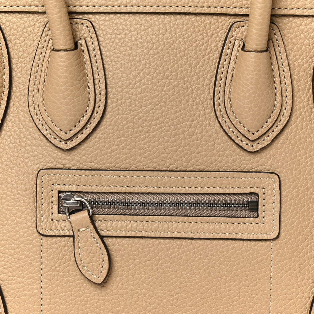 Drummed Calfskin Nano Luggage Dune