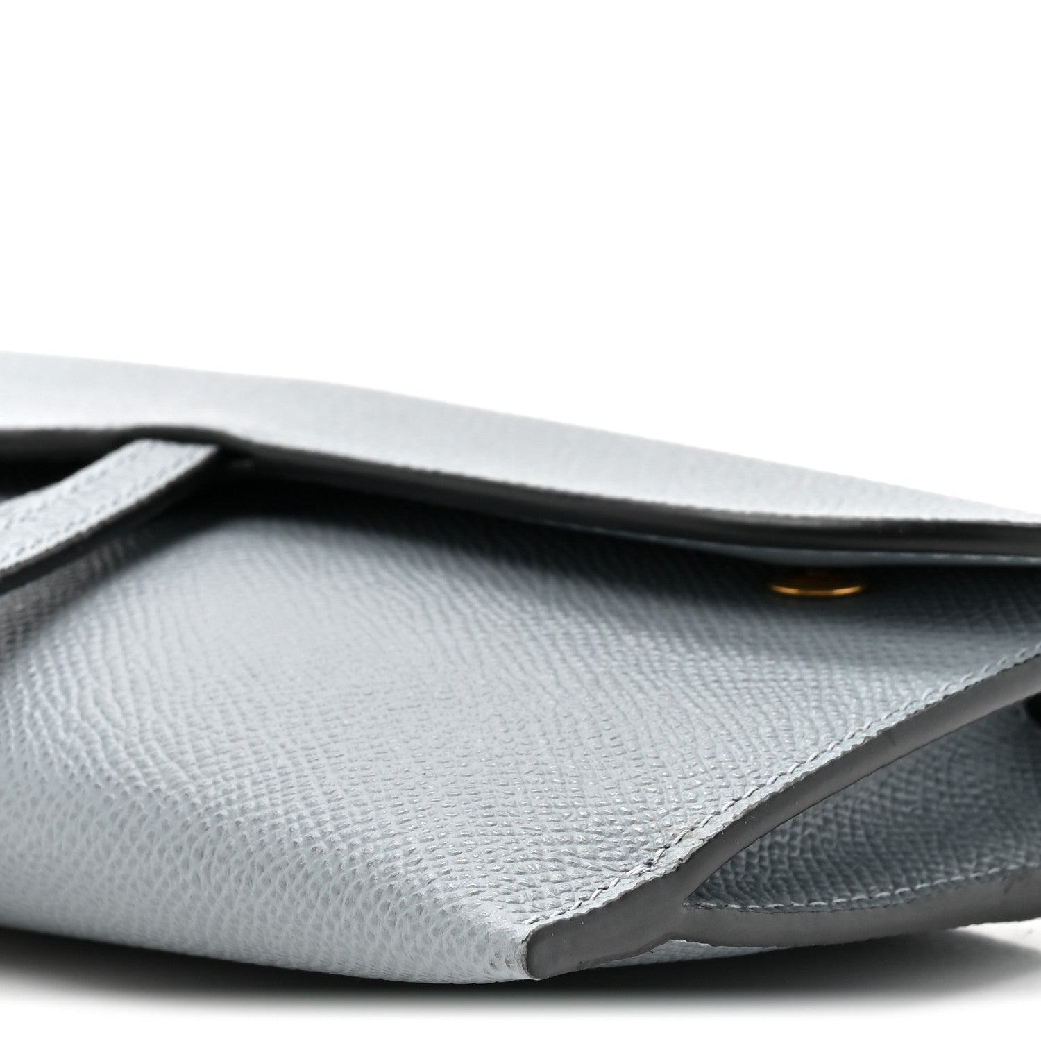 Grained Calfskin Saddle Chain Wallet Pouch Cloud Blue