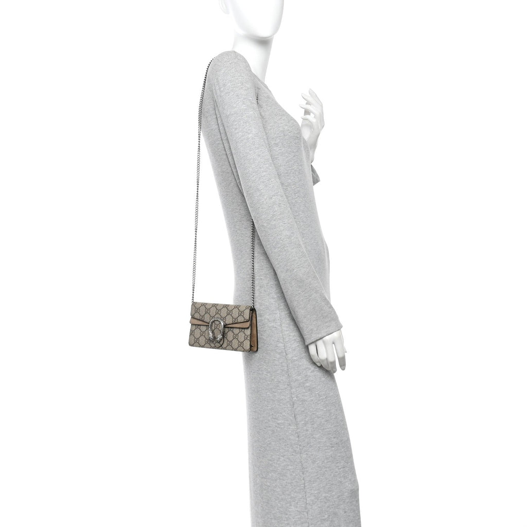 GG Supreme Monogram Super Mini Dionysus Shoulder Bag Taupe