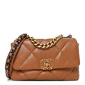 Lambskin Quilted Medium Chanel 19 Flap Brown