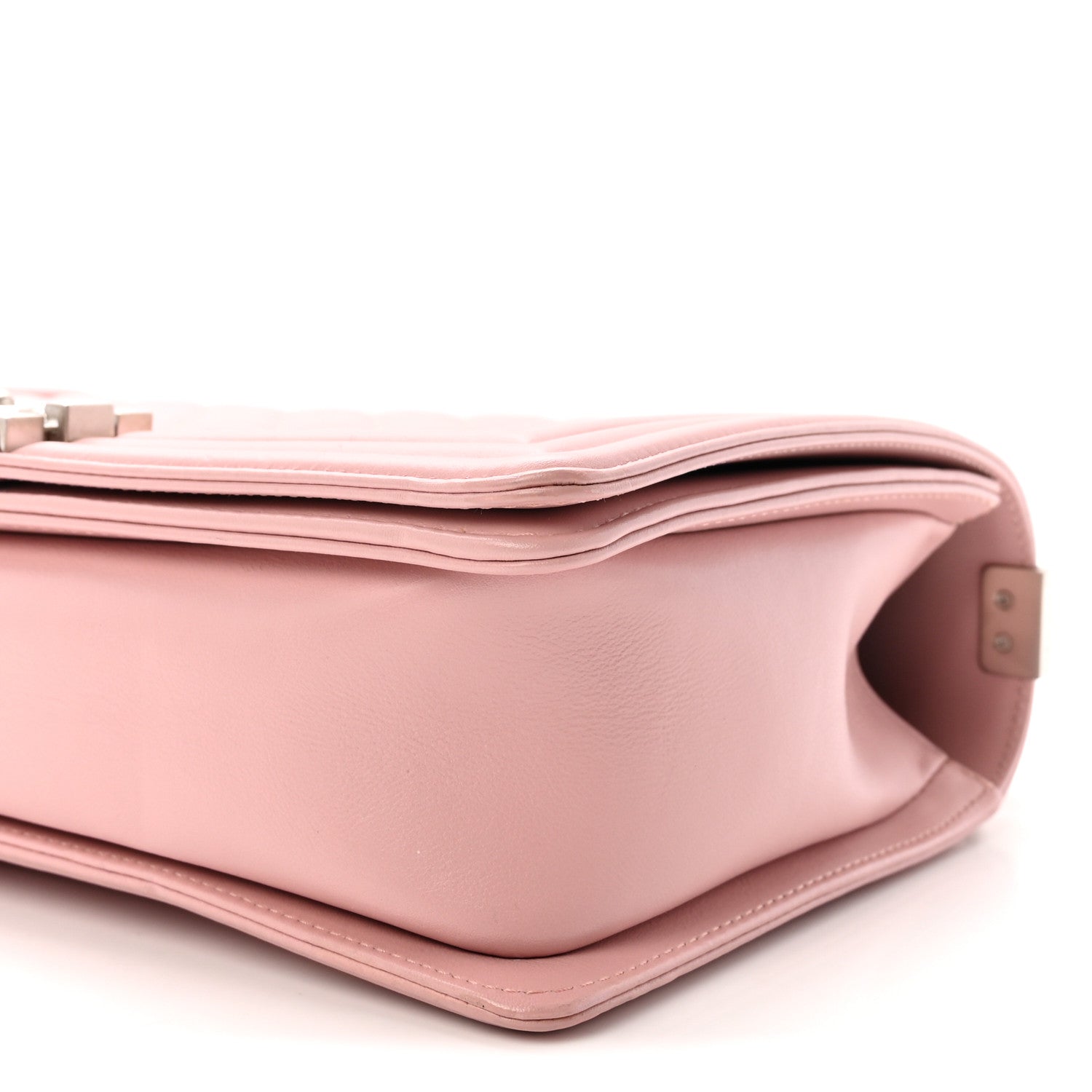 Calfskin Quilted Medium Boy Flap Light Pink