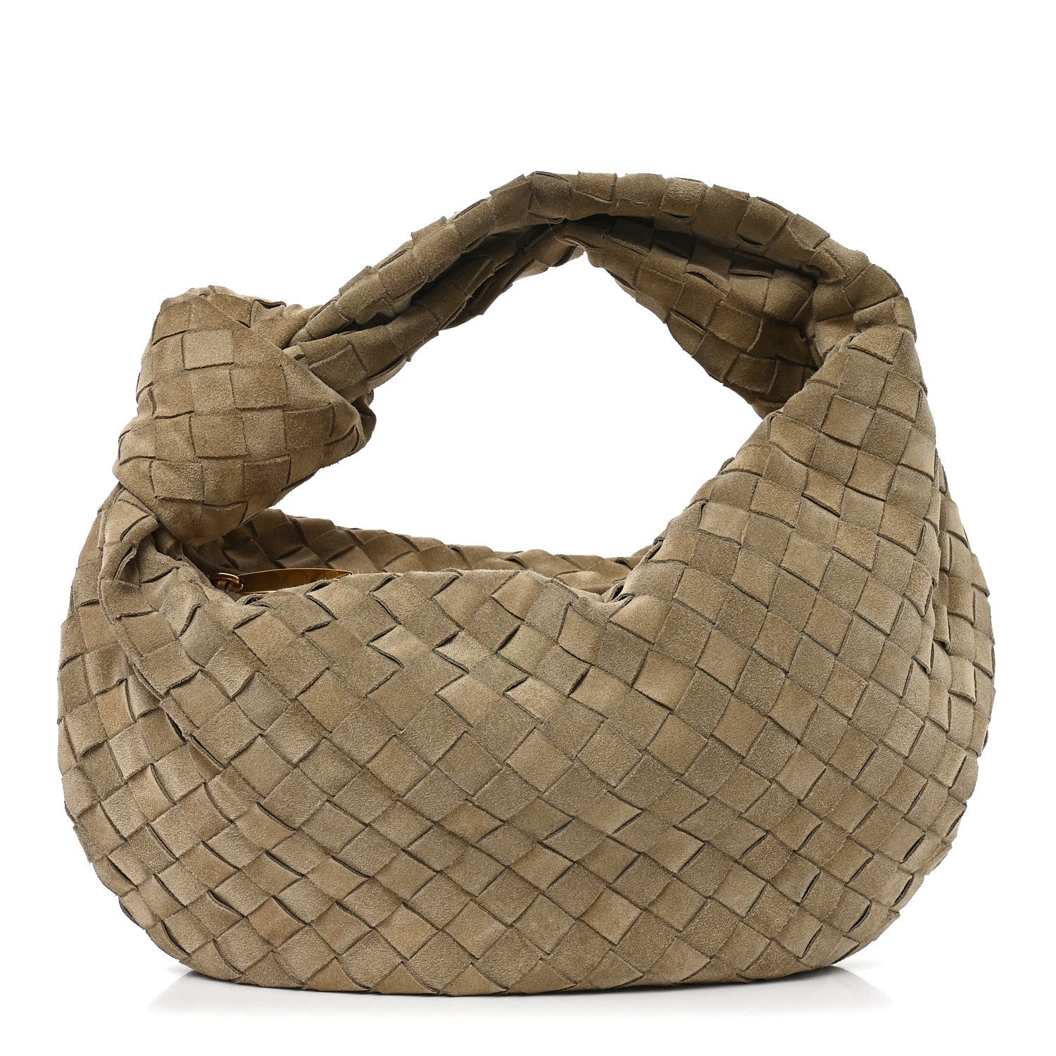 Suede Calfskin Intrecciato Teen Jodie Hobo Beige