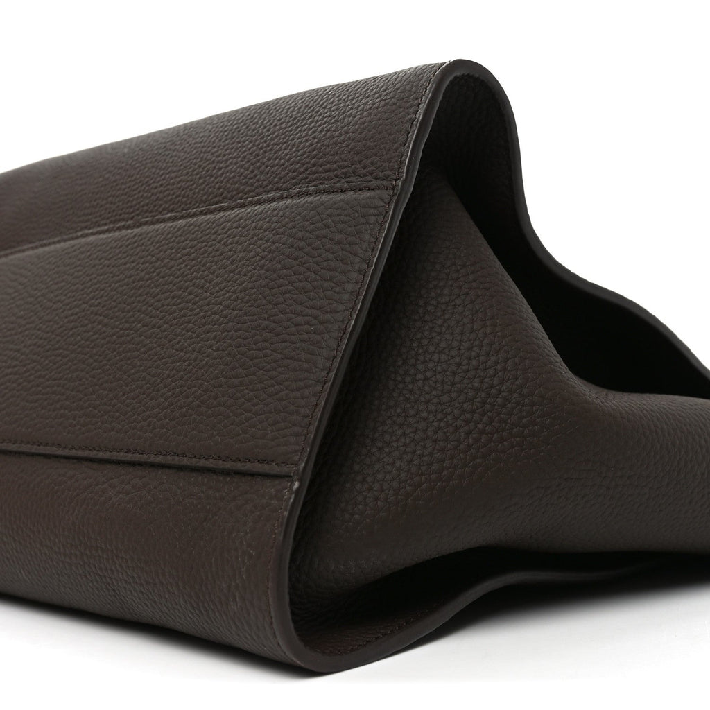 Matte Grained Calfskin Marlo 17 Deep Brown
