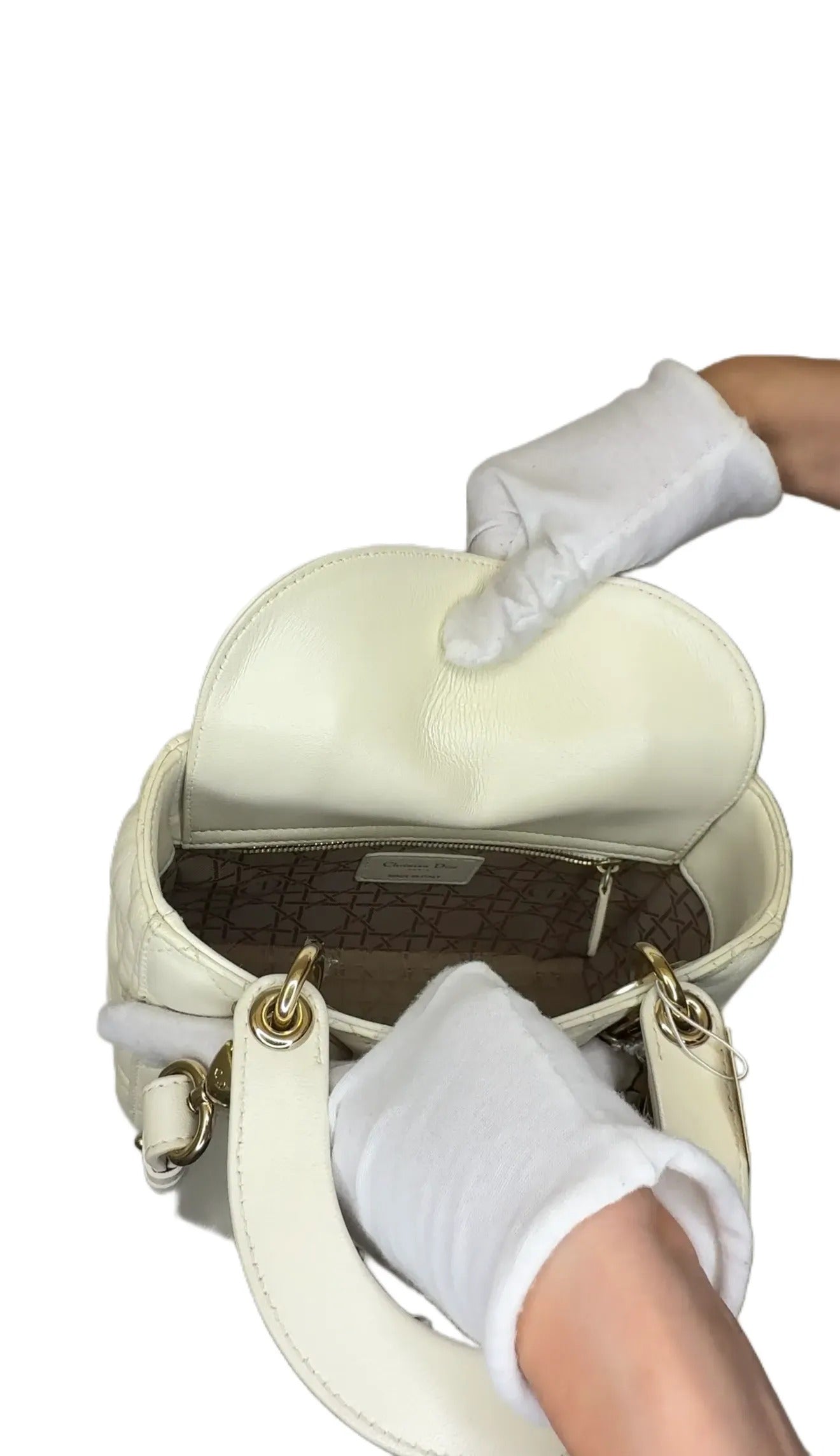 My lady dior leather handbag Dior White B7-28