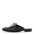 Calfskin Fringe Oz Mules 38.5 Black