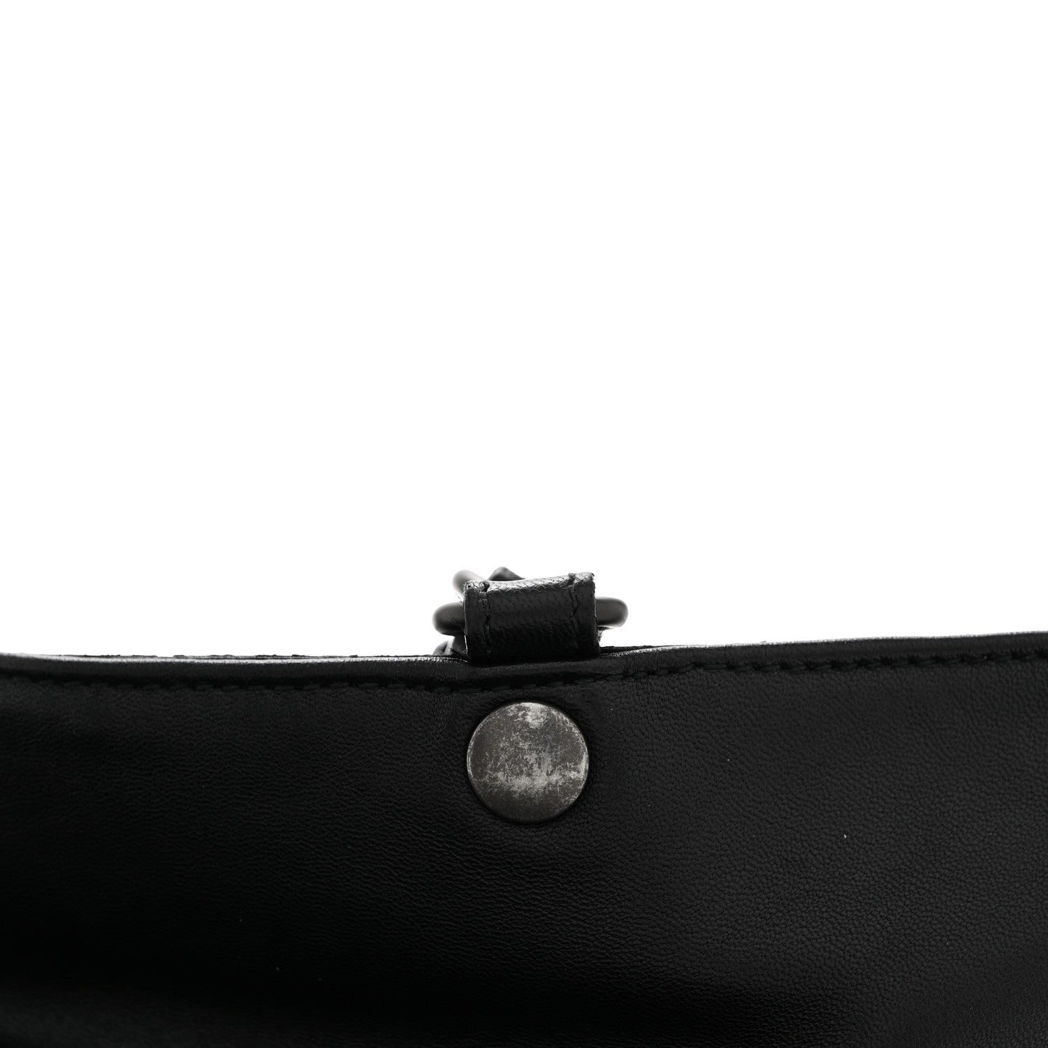 Nappa Intrecciato Flat Shoulder Bag Black