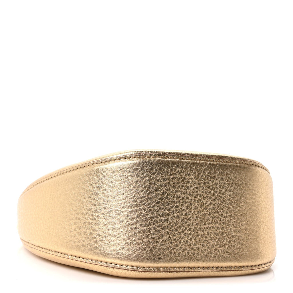 Metallic Nappa Mini Vlogo Moon Hobo Bag Gold