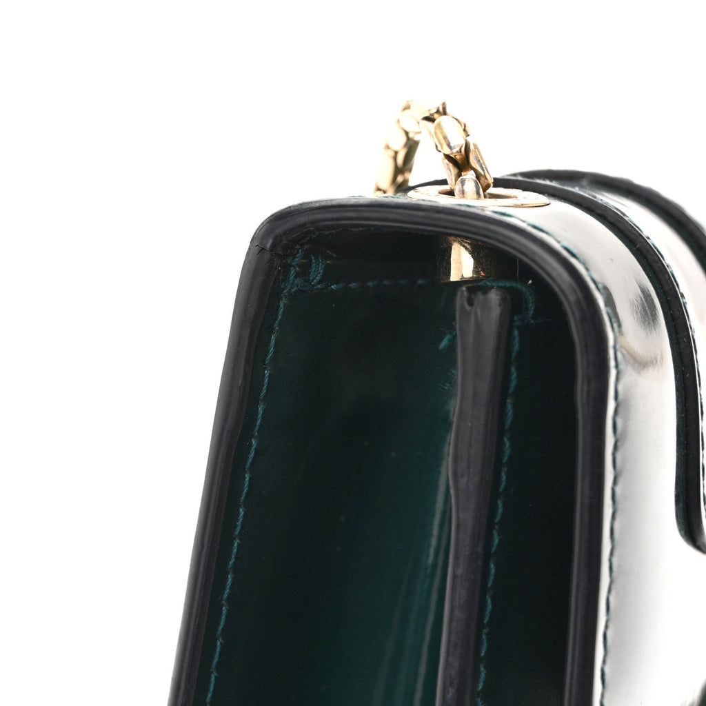 Metallic Serpenti Forever Small Shoulder Bag Green