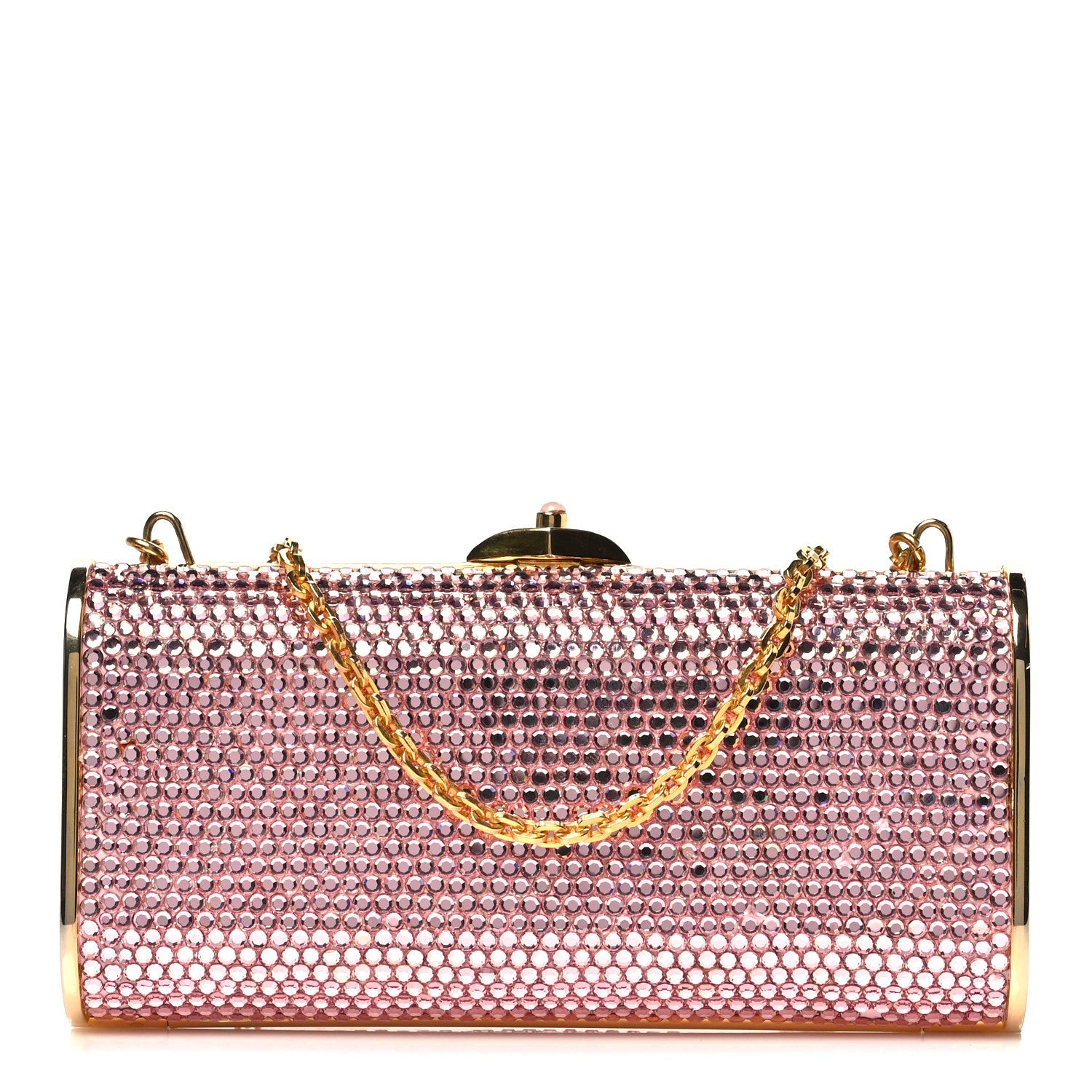 Swarovski Crystal Minaudiere Clutch Pink