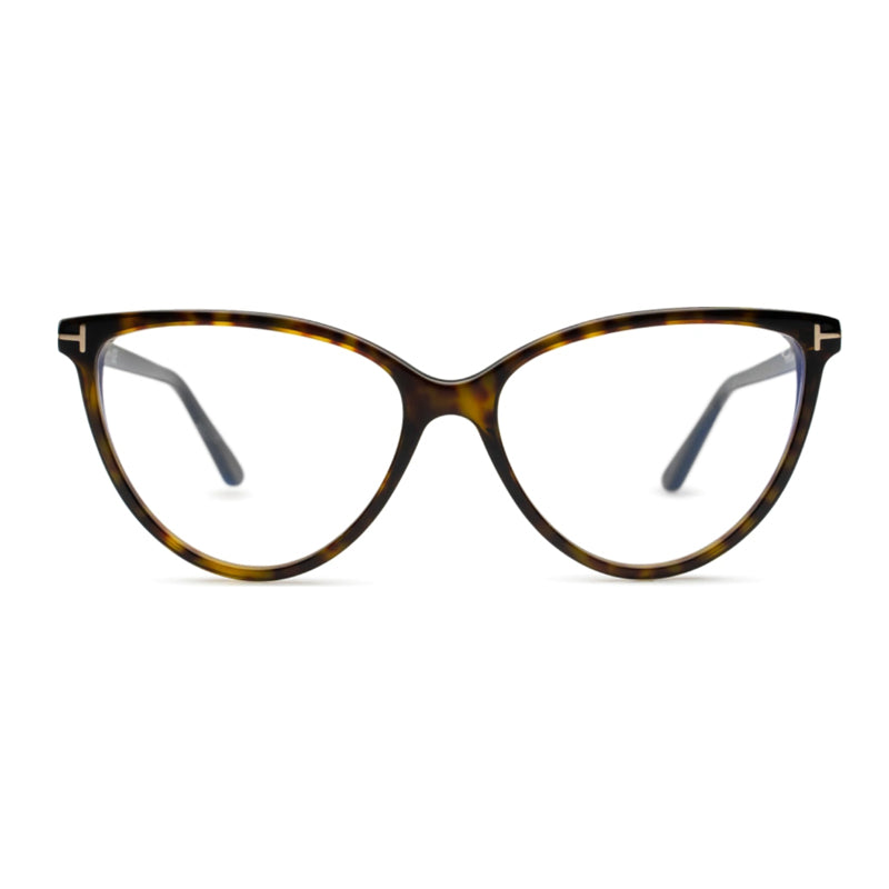 Tom Ford Eyeglasses Round Full Rim, Shiny Transparent Liliac Frame and Clear Demo Lenses Lens FT5743-B078