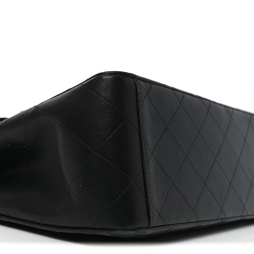 Lambskin Quilted XL Jumbo Single Flap Black