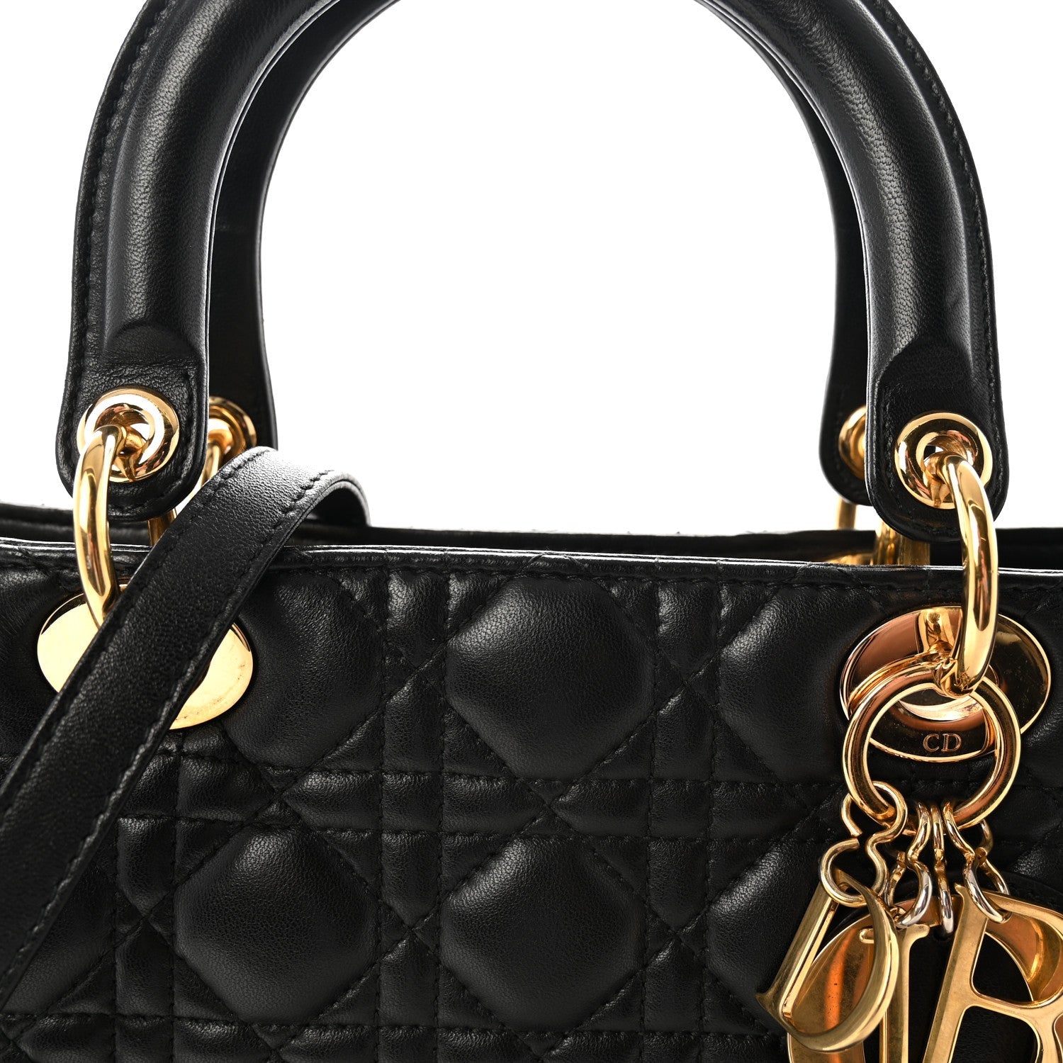 Lambskin Cannage Large Lady Dior Black