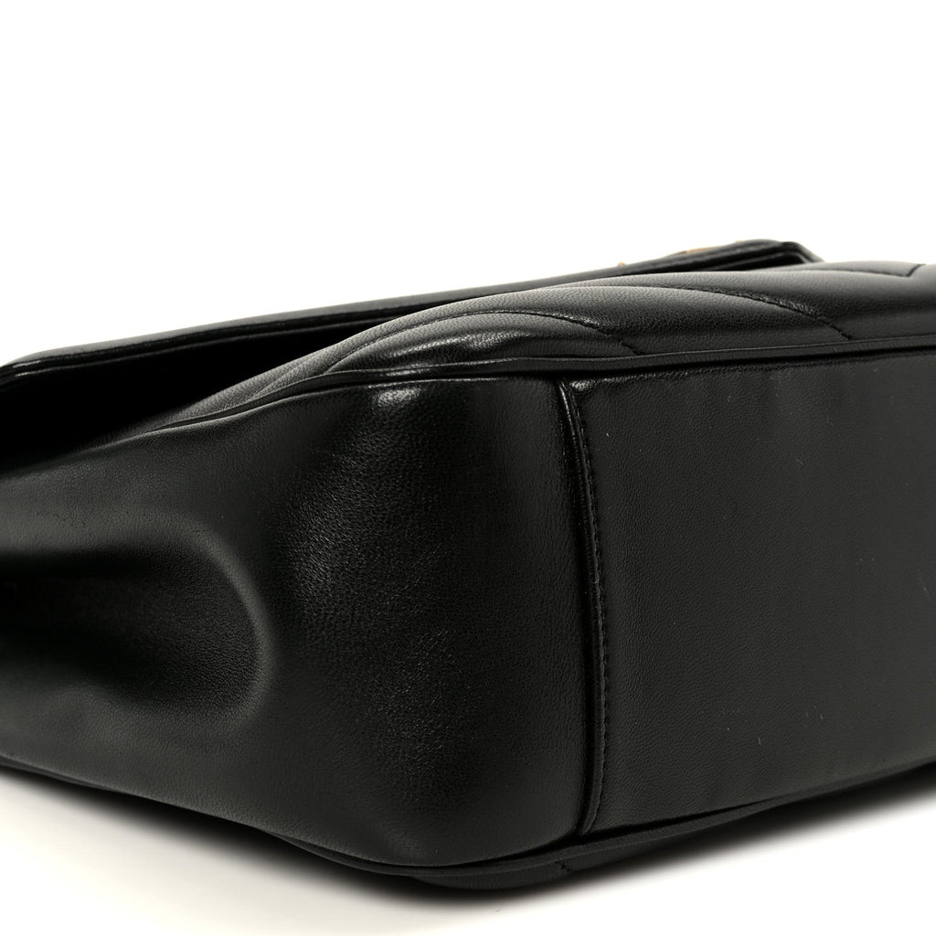Lambskin Chevron Quilted Large Loulou Black