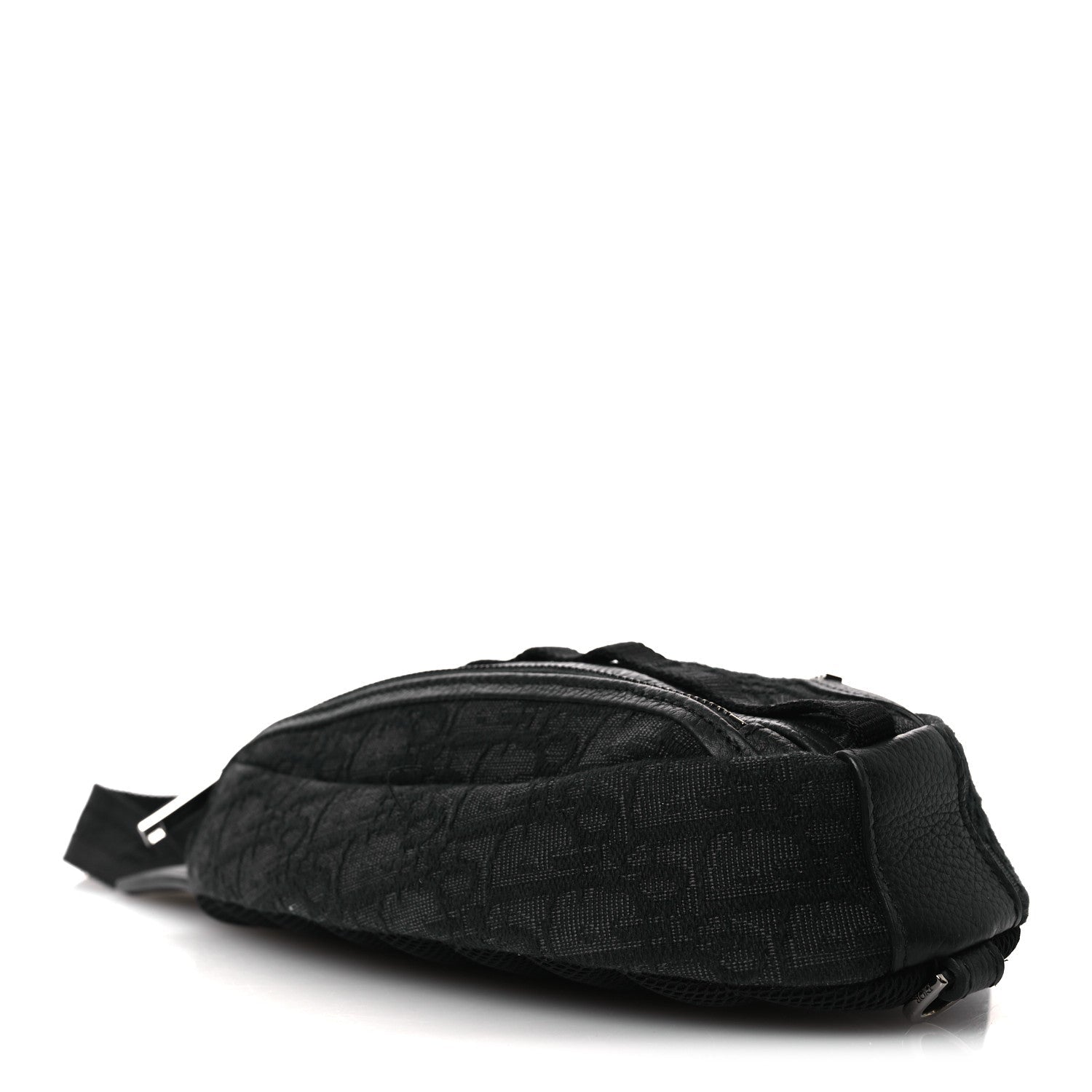 Grained Calfskin Oblique Scarab Sling Bag Black