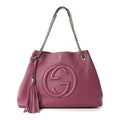 Pebbled Calfskin Medium Soho Chain Shoulder Bag Peonia Flower