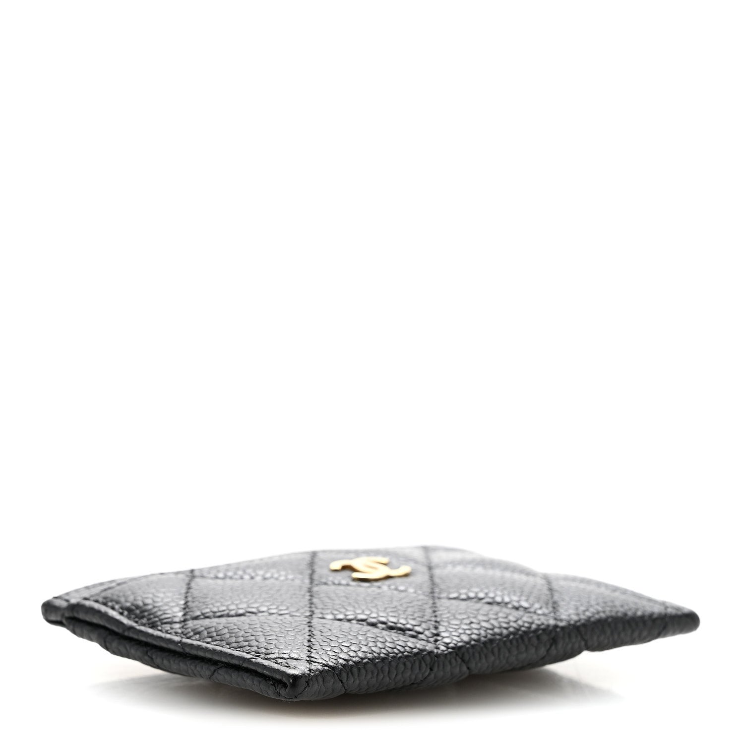 Caviar Quilted Card Holder Black