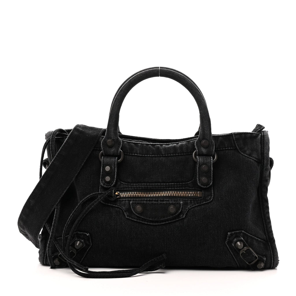 Washed Denim Classic Hardware Small Le City Black