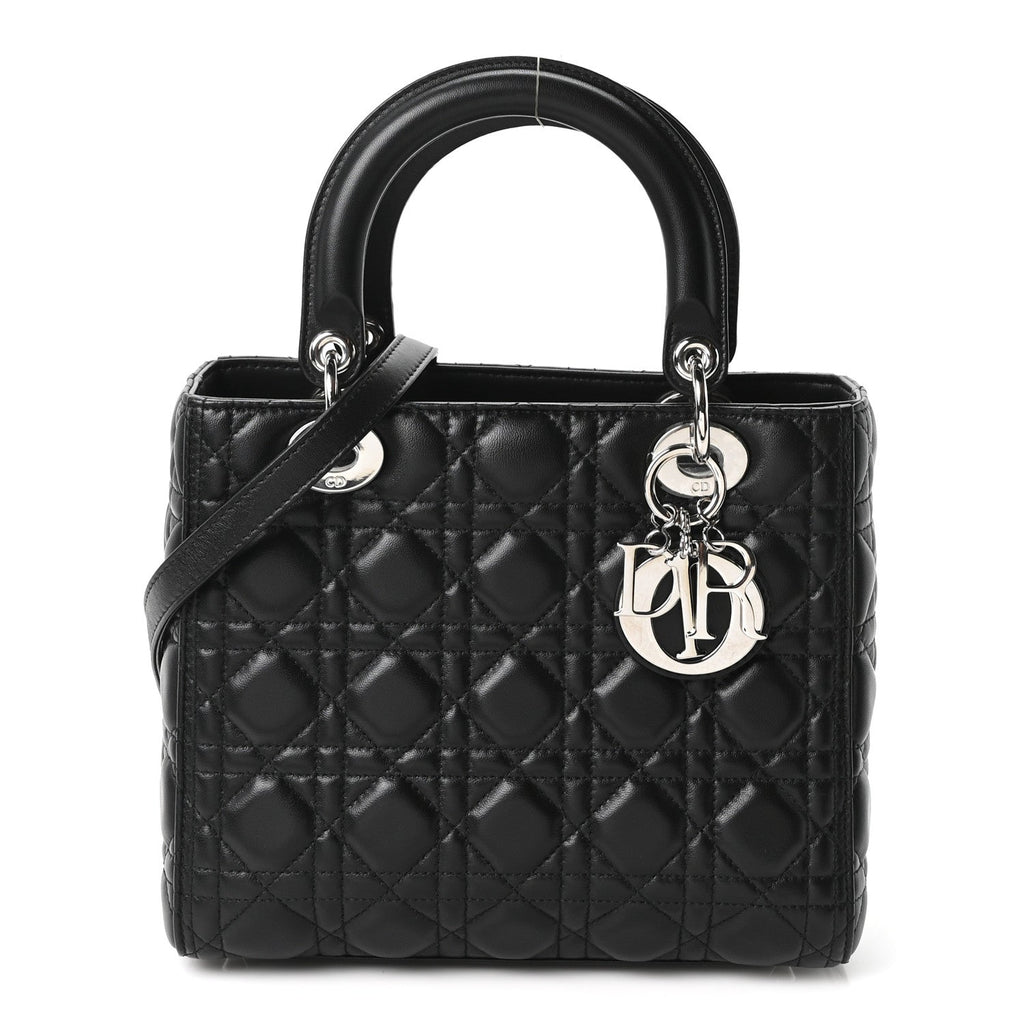 Lambskin Cannage Medium Lady Dior Black