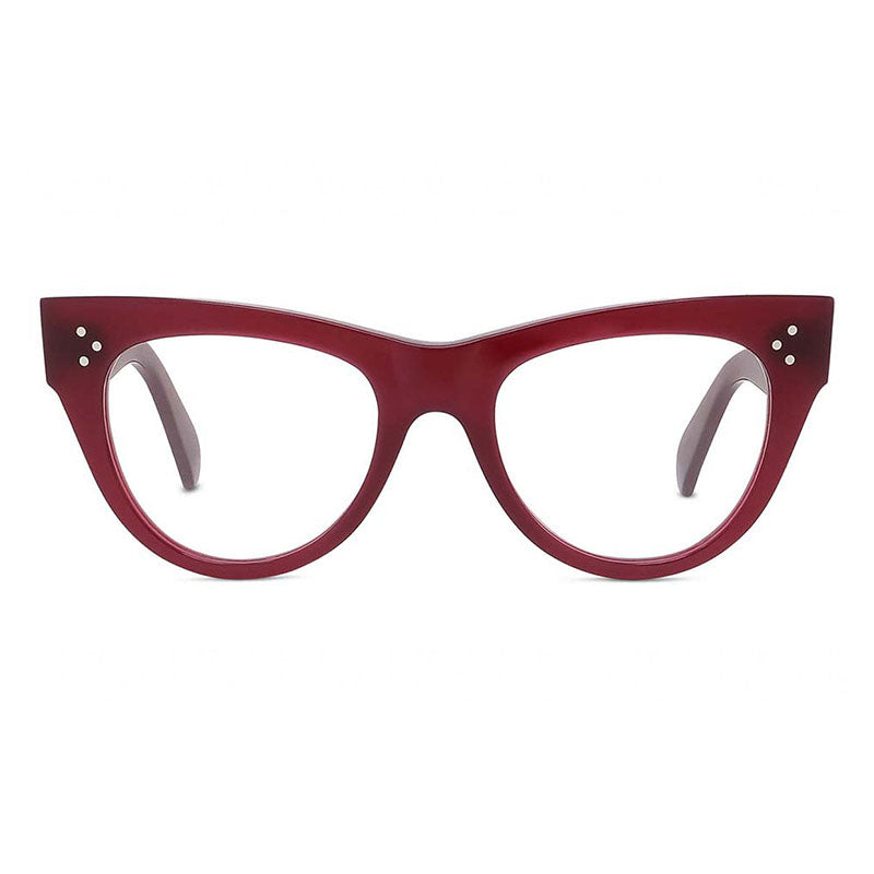 Celine Eyeglasses Cat Eye Full Rim, Burgundy Frame and Clear Demo Lenses Lens CL5003IN069