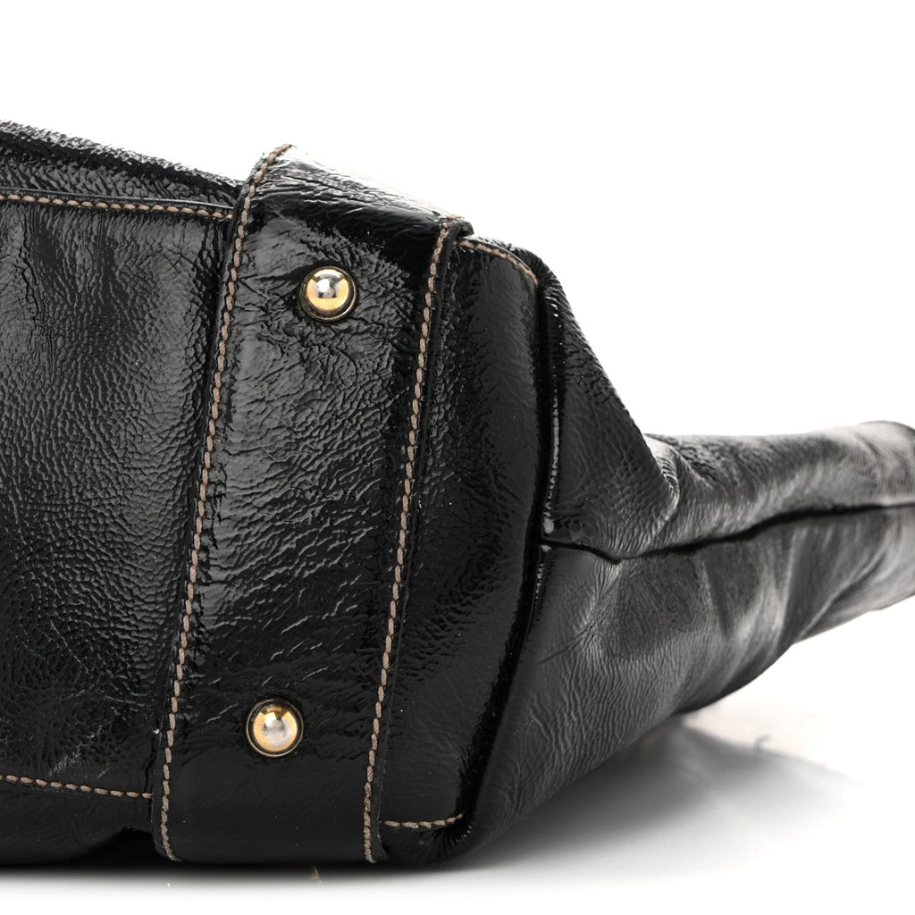 Patent Medium Pelham Shoulder Bag Black